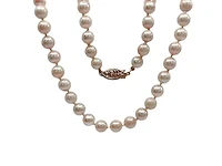 5.5-6mm White Cultured Pearl Strand with 14K Yellow Gold Pearl Clasp - 18"
