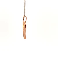 10K White and Rose Gold 0.008 cttw Diamond Heart Pendant, 18"