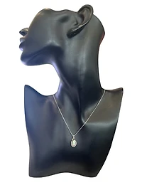 925 Sterling Silver Opal & Diamond Necklace