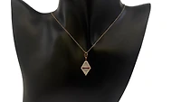 14K Rose Gold Ruby, Mother of Pearl and Diamond Necklace, 18"