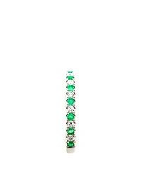 14K White Gold Emerald and Diamond Ring-Size 6.5