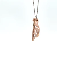 10K White and Rose Gold cttw Diamond Heart Pendant
