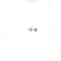 10K White Gold Genuine Emerald Earrings