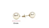 14K Yellow Gold 8mm Cultured Pearl Stud Earrings with Butterfly Backs