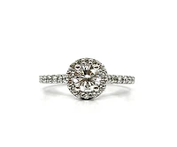 14K White Gold 1.16cttw Diamond Halo Engagement Ring - Natural Diamond / 4.5