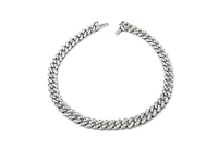 10K White Gold 2.00cttw Miami Cuban Link Tennis Bracelet - 7.25"