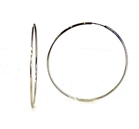 10K White Gold 52mm Sleeper/Keeper/Hoop Earrings