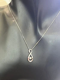 10K White Gold cttw Diamond Pulse Pendant