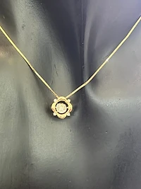 10K Yellow Gold 0.25 cttw  Diamond  Pulse Pendant, 18"
