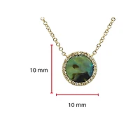 14K Yellow Gold 0.67cttw Abalone Shell and 0.09cttw Diamond Necklace, 18"