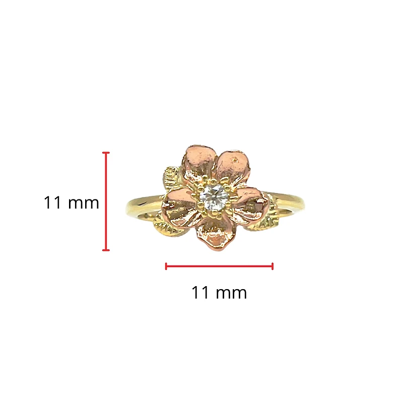 14K Yellow & Rose Gold Canadian Diamond Wild Rose Ring