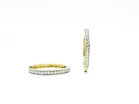 10K Yellow Gold 0.15cttw Diamond Hoop Earrings