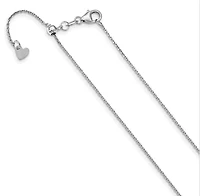 Adjustable 10K Gold Cable Chain 16" - 22" 1.1mm
