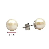 14K Gold 8-8.5mm Cultured Pearl Earrings with Butterfly Backs