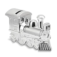 Silver-tone Finish Metal Train Bank