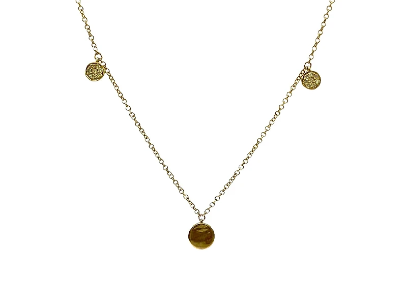 10K Yellow Gold 0.08cttw Diamond Necklace - 18"