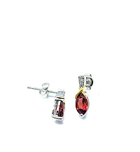 Garnet & Diamond Earrings