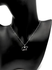 10K White Gold Canadian Diamond 0.083cttw Round Cut Pendant 18"