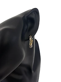 10K 2 Tone Gold 25mm Braided / Woven Earrings