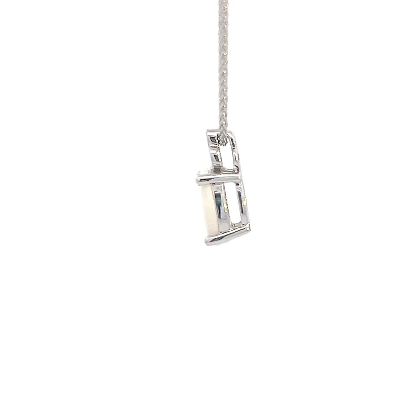 10K White Gold Opal and Diamond Pendant