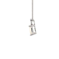 10K White Gold Opal and Diamond Pendant