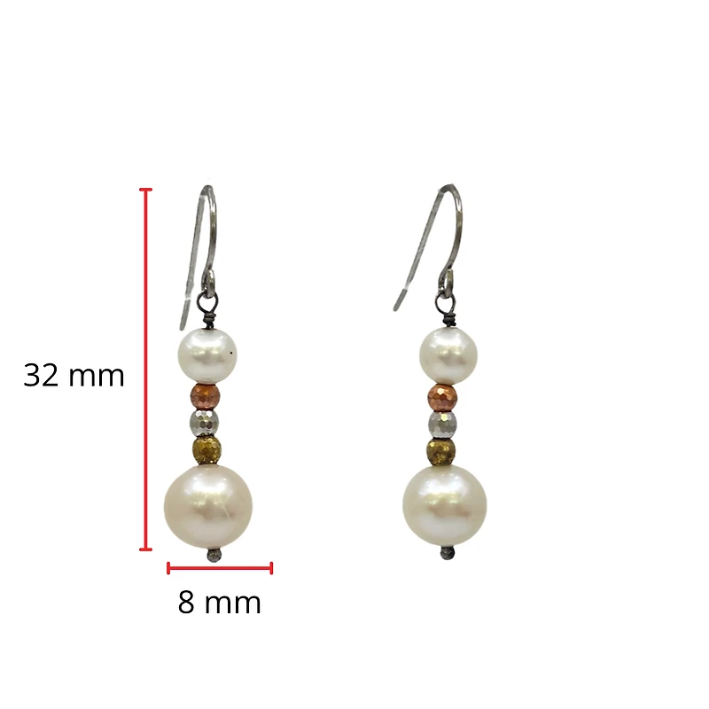 Sterling Silver Freshwater Pearl Dangle / Drop Earrings