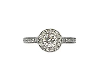 14K White Gold 0.69cttw Diamond Halo Engagement Ring - Size 6.5