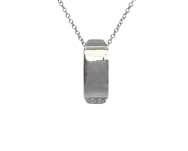 10K Two-Tone Reversible 0.07cttw Diamond Pendant, 18"
