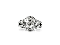 14K White Gold 1.57cttw Diamond Engagement Ring, Size 6