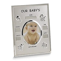 Silver-tone OUR BABY'S BIRTH RECORD 3.5x4.5 Photo Frame