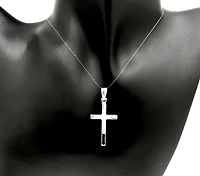 10K White Gold Cross Charm