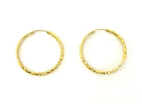 10K Yellow Gold 20mm Sleeper/Keeper/Hoop Earrings