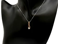 10K White and Rose Gold 0.30cttw Diamond Pendant,  18"
