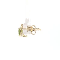 10K Yellow Gold Peridot and Diamond Earrings