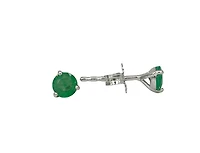 10K White Gold 0.46cttw Emerald Stud Earrings