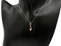 10K White and Rose Gold 0.30cttw Diamond Pendant,  18"