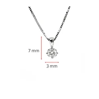 14K White Gold 0.10cttw Round Cut Canadian Diamond Pendant, 18”