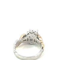 14K Tri Tone Round Brilliant Cut Diamond Ring - Mount Only (No centre diamond) / Gold
