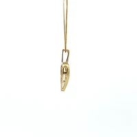 10K Yellow Gold 0.02 cttw Diamond "Mom" Heart Pendant, 18"