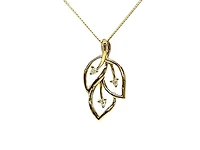 10K Yellow Gold 0.03cttw Diamond Necklace, 18"