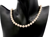 7-7.5mm White Cultured Pearl Strand with 14K White Gold Pearl Clasp