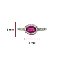 14K White Gold Genuine 0.50cttw Ruby and 0.35cttw Diamond Ring, size 7