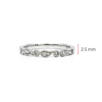 14K White Gold 0.13cttw Diamond Ring - Size 6.5