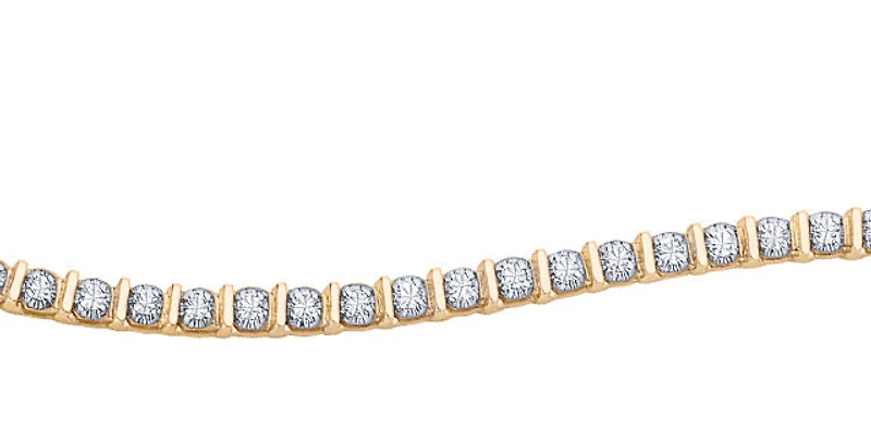 10K Yellow Gold 0.50cttw Diamond Tennis Bracelet, 7"