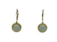 10K Yellow Gold 5.5cttw Jade Earrings
