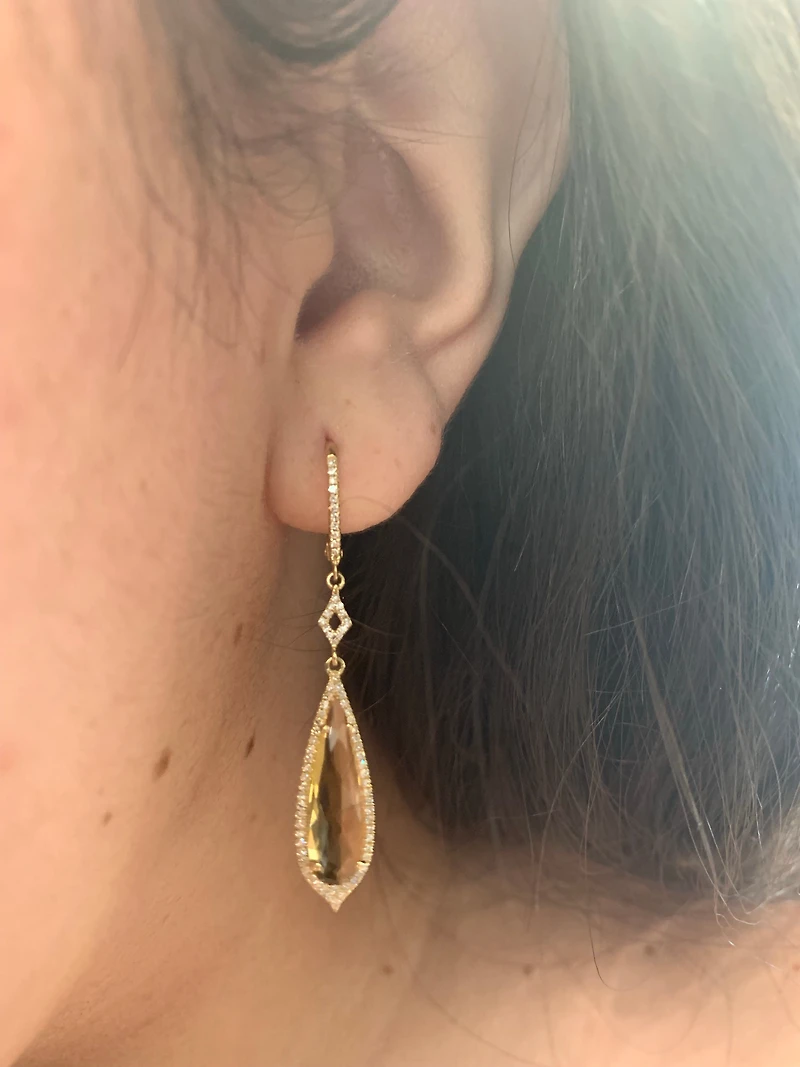 Citrine and Diamond Earrings