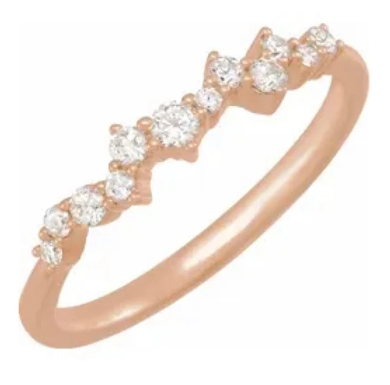 14K Yellow 1/4 CTW Lab-Grown Diamond Scattered Stackable Ring - Gold