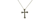 10K Yellow Gold 0.21cttw Chocolate & White Diamond Cross Pendant