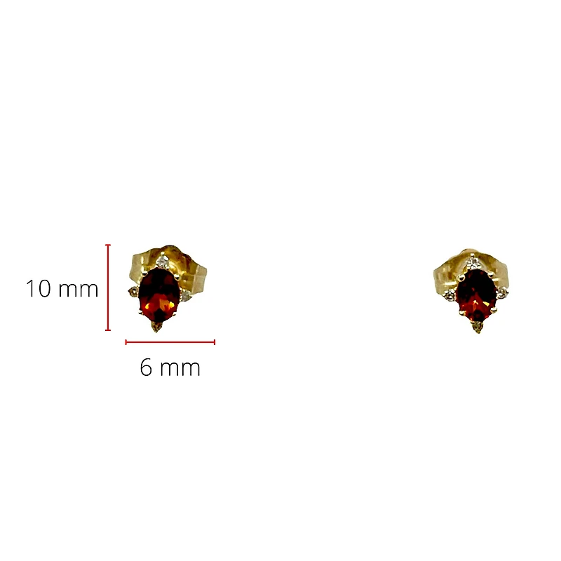 10K Yellow Gold 0.30cttw Citrine and 0.04cttw Diamond Halo Earrings
