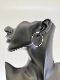 10K White Gold 42mm Sleeper/Keeper/Hoop Earrings